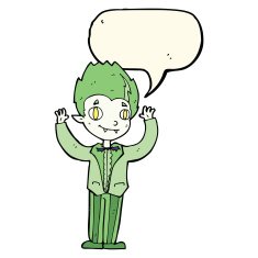 cartoon vampire boy with speech bubble N7