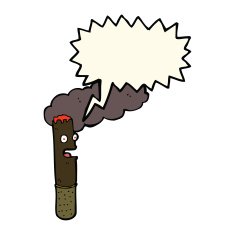 cartoon cigar with speech bubble N7