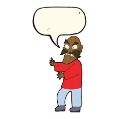 cartoon angry old man with speech bubble N90