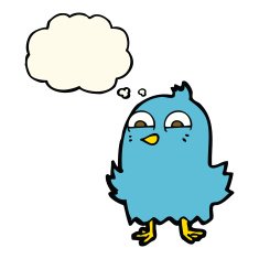 funny cartoon bird with speech bubble N85