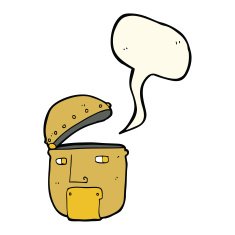 cartoon robot head with speech bubble N39