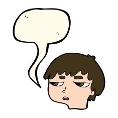 cartoon annoyed boy with speech bubble N25