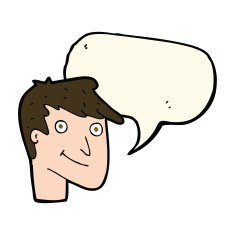 cartoon happy man with speech bubble N298