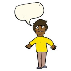 cartoon shocked man with speech bubble N72