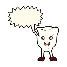 cartoon tooth with speech bubble N10