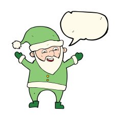 cartoon santa claus with speech bubble N121