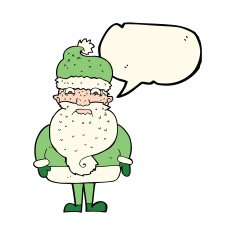 cartoon grumpy santa claus with speech bubble N7