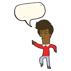 cartoon man accusing with speech bubble N15