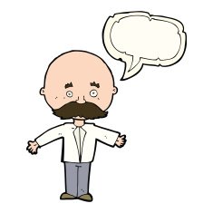 cartoon man with mustache speech bubble N58