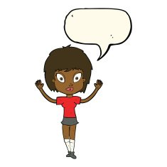 cartoon pretty girl with speech bubble N68