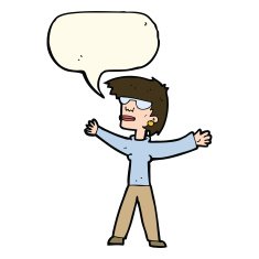 cartoon woman wearing glasses with speech bubble N14