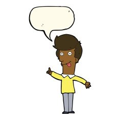 cartoon funny man with idea speech bubble N8