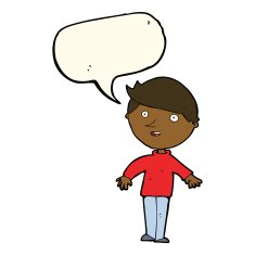 cartoon happy man with speech bubble N301