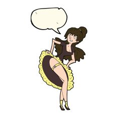 cartoon flamenco dancer with speech bubble N7