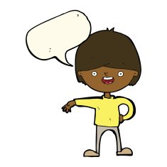 cartoon happy man with speech bubble N302