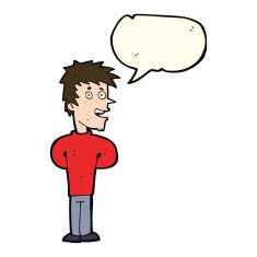 cartoon happy man with speech bubble N304