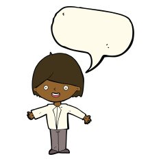 cartoon happy man with speech bubble N307