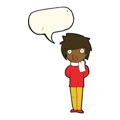 cartoon friendly man with speech bubble N12