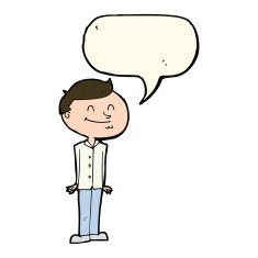 cartoon smiling man with speech bubble N21
