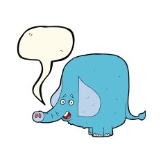 cartoon funny elephant with speech bubble N13