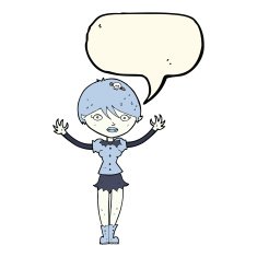 cartoon vampire girl with speech bubble N148