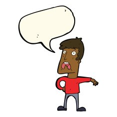 cartoon complaining man with speech bubble N8