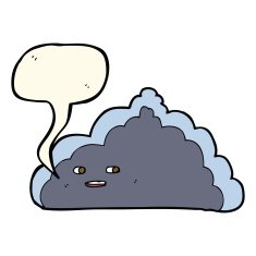 cartoon cloud with speech bubble N13