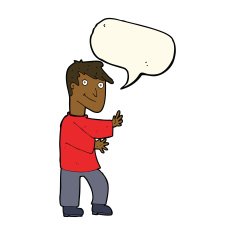 cartoon happy man with speech bubble N309
