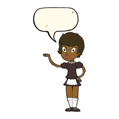 cartoon waitress with speech bubble N17