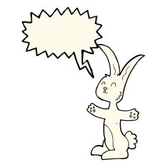 cartoon rabbit with speech bubble N55