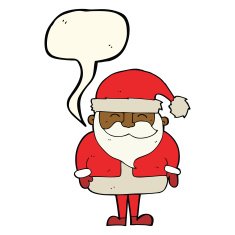 cartoon santa claus with speech bubble N127