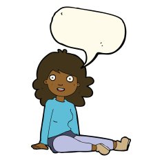 cartoon happy woman with speech bubble N172