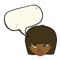cartoon annoyed woman with speech bubble N122