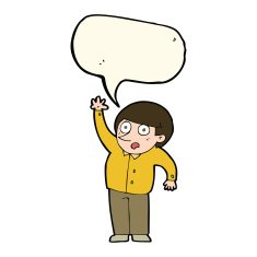 cartoon man asking question with speech bubble N31