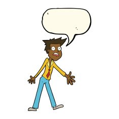 cartoon stressed man with speech bubble N45