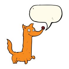 cartoon happy dog with speech bubble N51