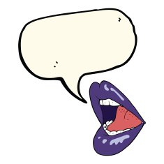 cartoon open mouth with speech bubble N5