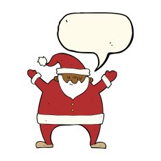 cartoon santa claus with speech bubble N129