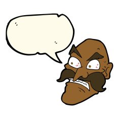 cartoon angry old man with speech bubble N98