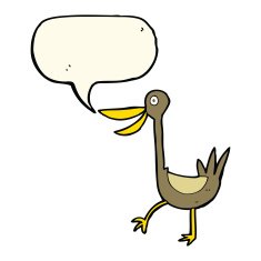 funny cartoon duck with speech bubble N7