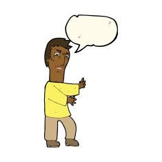 cartoon angry man with speech bubble N60