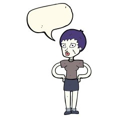 cartoon halloween girl with speech bubble N13