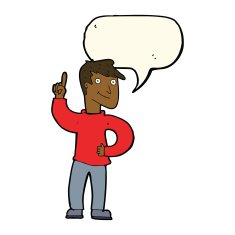 cartoon man with great idea speech bubble N20