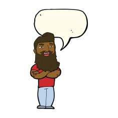 cartoon proud man with speech bubble N20