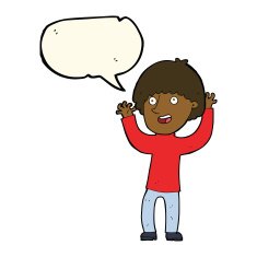 cartoon happy boy laughing with speech bubble N24