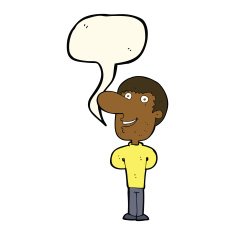 cartoon happy man with speech bubble N311