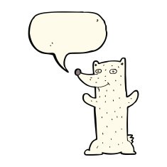 cartoon polar bear with speech bubble N44