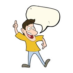 cartoon man with great idea speech bubble N21