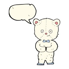 cartoon cute little bear with speech bubble N13