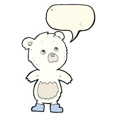 cartoon cute little bear with speech bubble N14
